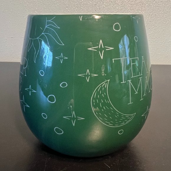 TEACHER MAGIC Rounded Green Ceramic Mug ~ Back-to-School Teacher Gift - Picture 3 of 6